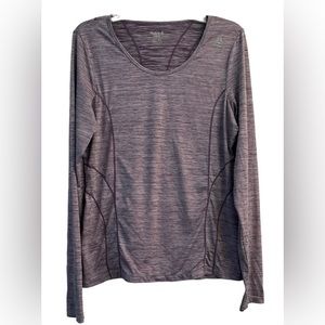 Reebok Dynamic Heather Long Sleeve Deep Purple Top SIZE: Large